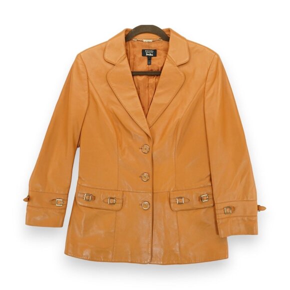 Escada Exclusive for Neiman Marcus Leather Jacket Women's Size 40 100% Lammnappa